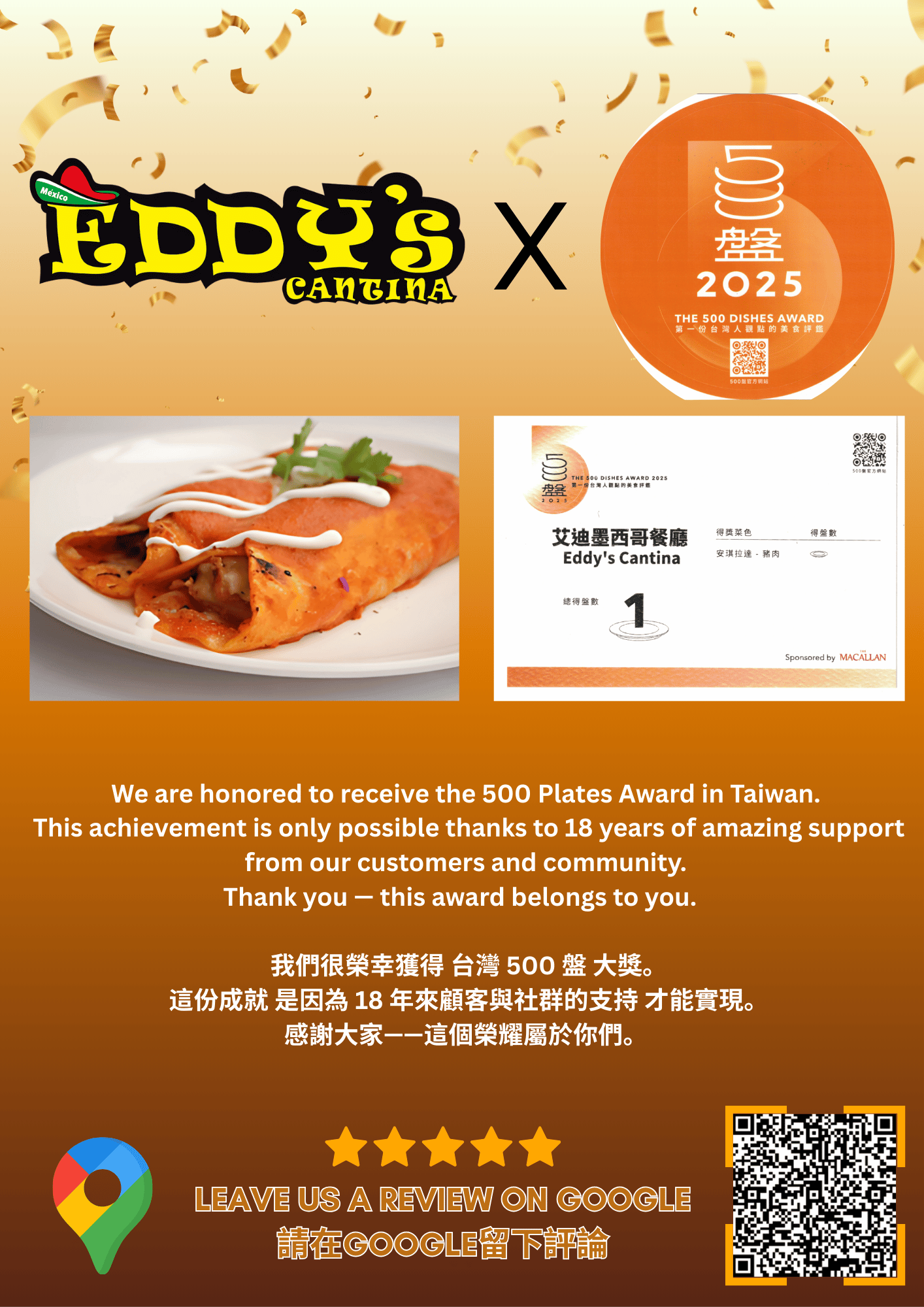 Copy of Red Green and White Modern Restaurant Review Flyer